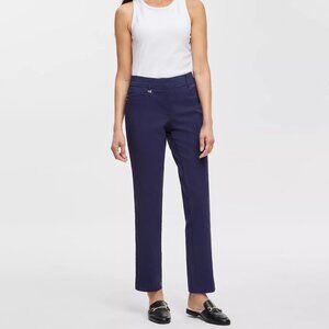 JM Collection Size 6 Intrepid Blue Tummy Control Straight Leg Pants